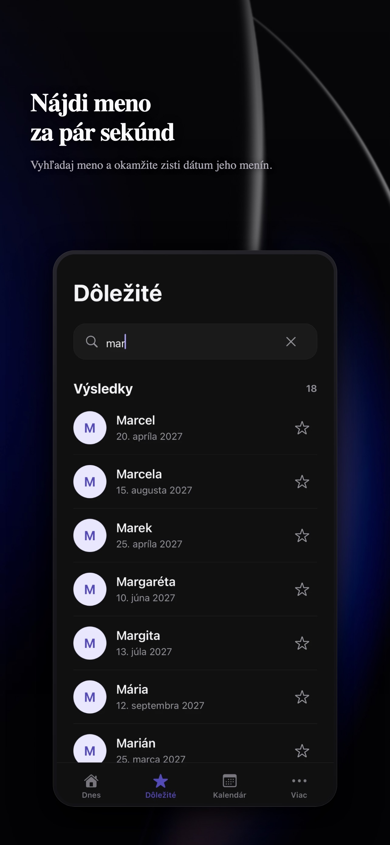 Screenshot 3 of Meniny – Kalendár mien