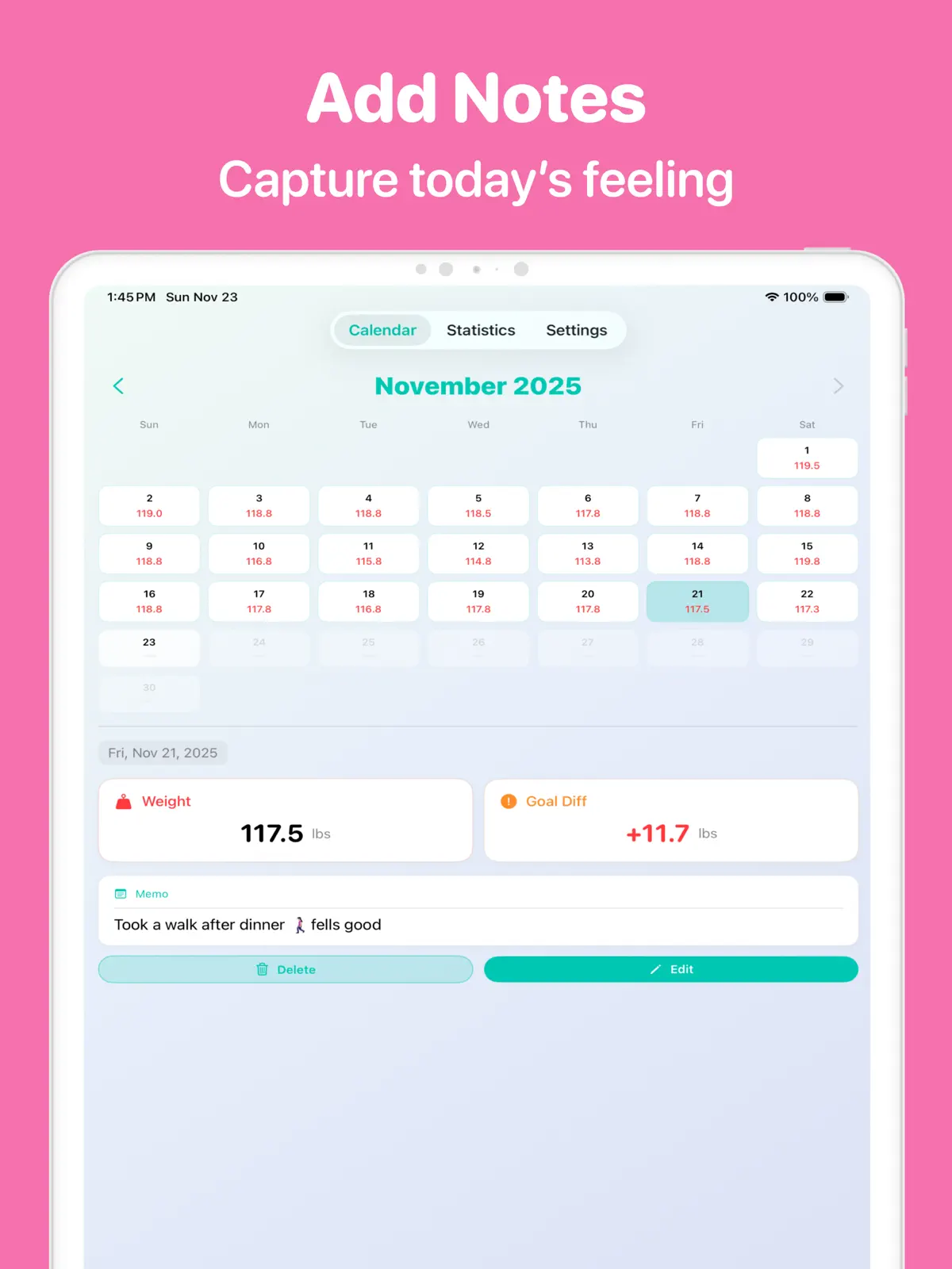 Suivi de Poids & Maigrir iPad screenshot 5