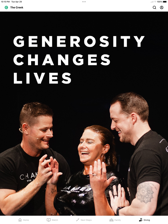 The Creek Church iPad screenshot 5 - Education app