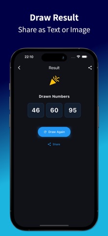 Raffle: Draw Numbers and Names iPhone screenshot