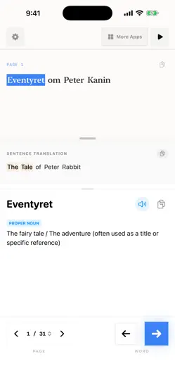 Capture d'écran de Peter Rabbit Danish sur iPhone 5