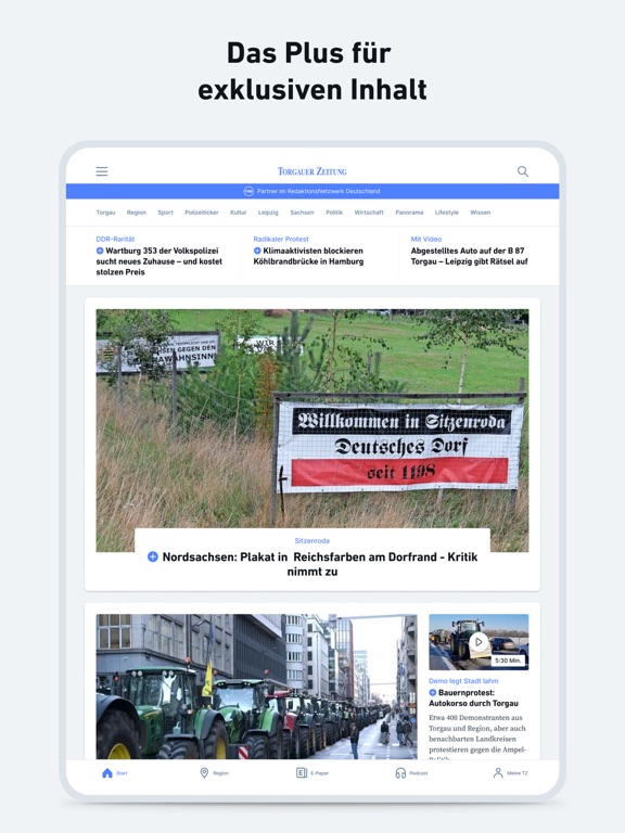 TZ - Nachrichten und Podcast iPad screenshot