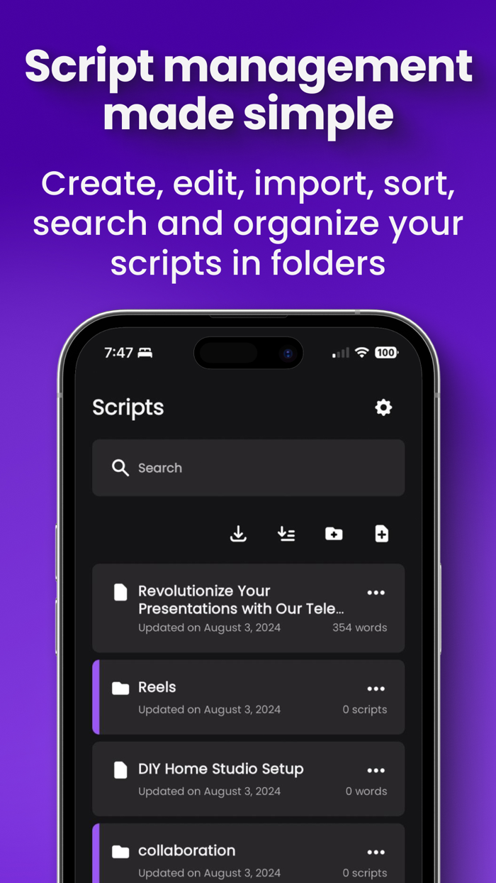 Telepromptly for video creator