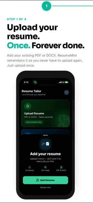 ResumeMint: ATS Resume Builder screenshot 1