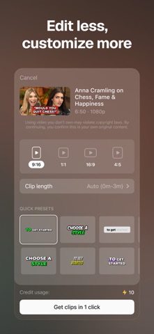 OpusClip - AI video clipping App Store preview screenshot 5