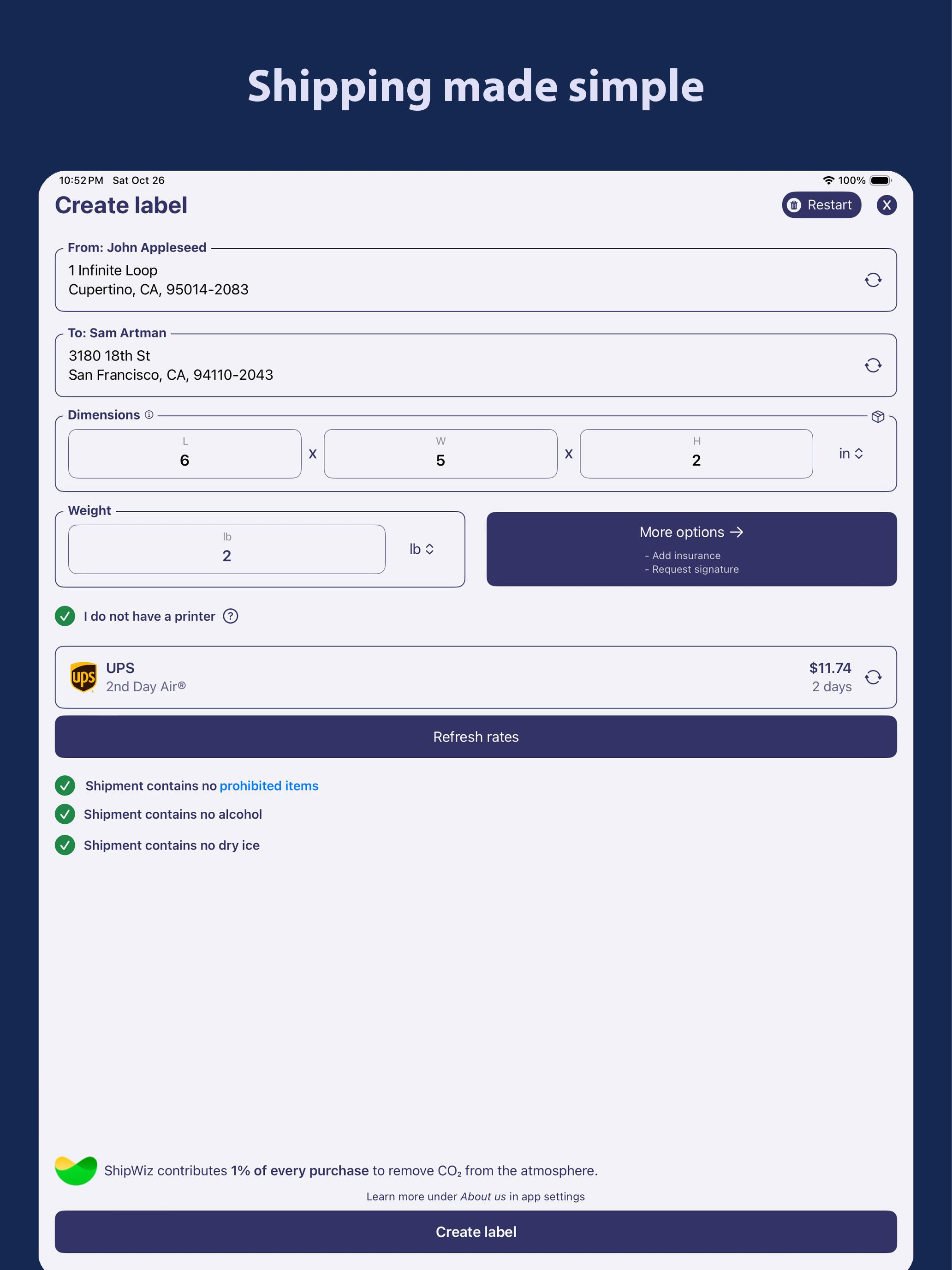 ShipWiz - Shipping Labels