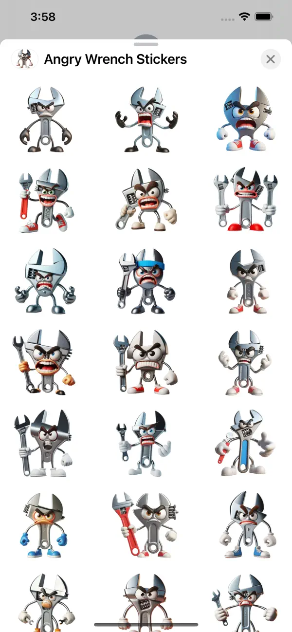 Screenshot #1 pour Angry Wrench Stickers