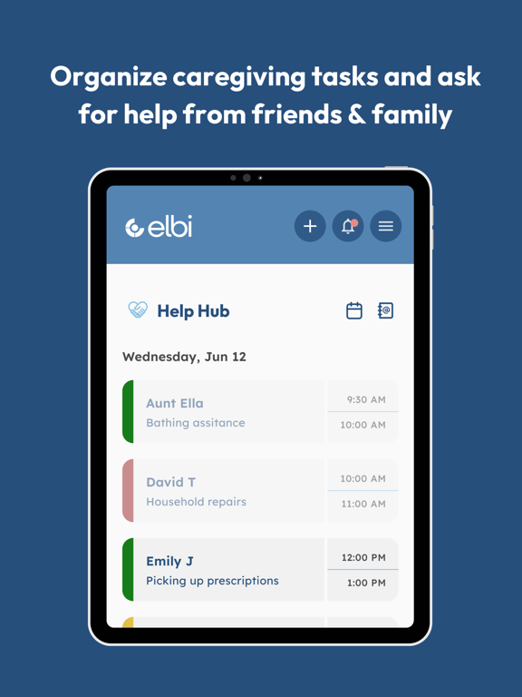elbi - Elevate Caregiving iPad screenshot 5 - Health & Fitness app