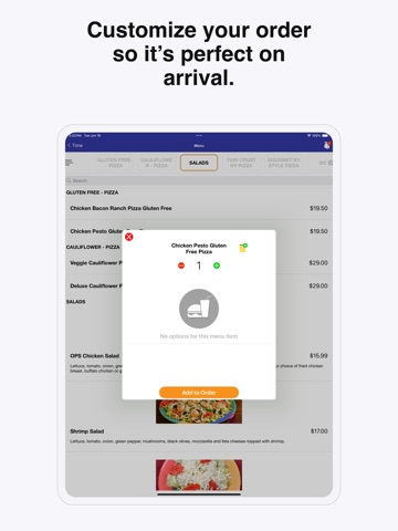 Ops Pizza Kitchen & Cafe iPad screenshot
