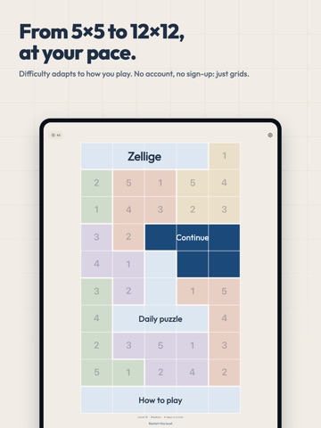 Zellige — Suguru Logic Puzzle iPad screenshot