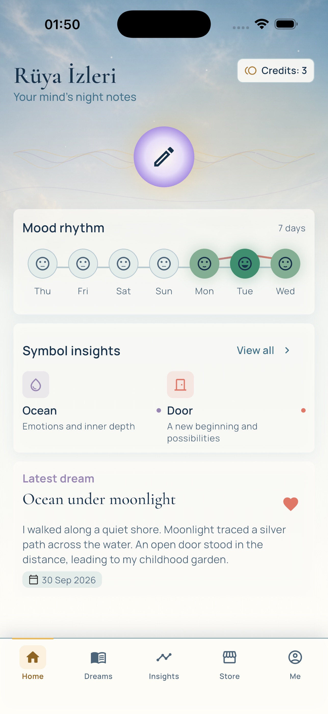 Screenshot 1 of Rüya İzleri: Dream Journal