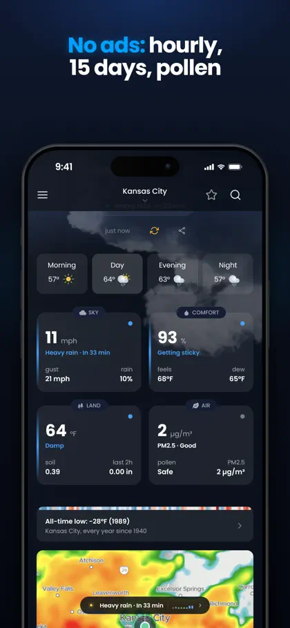 Screenshot 5 di 6 di WeatherX: AI Weather Radar