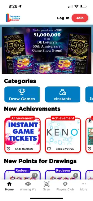 DE Lottery Players Club screenshot 1