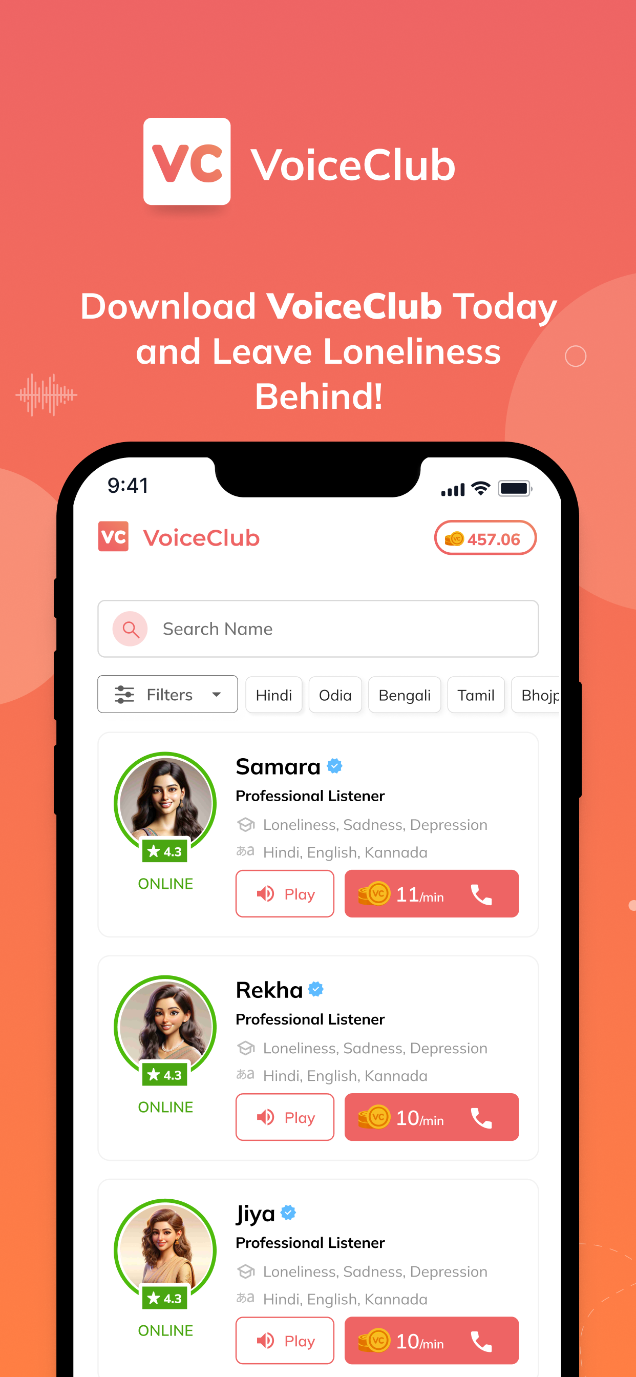 VoiceClub - Audio Calling App