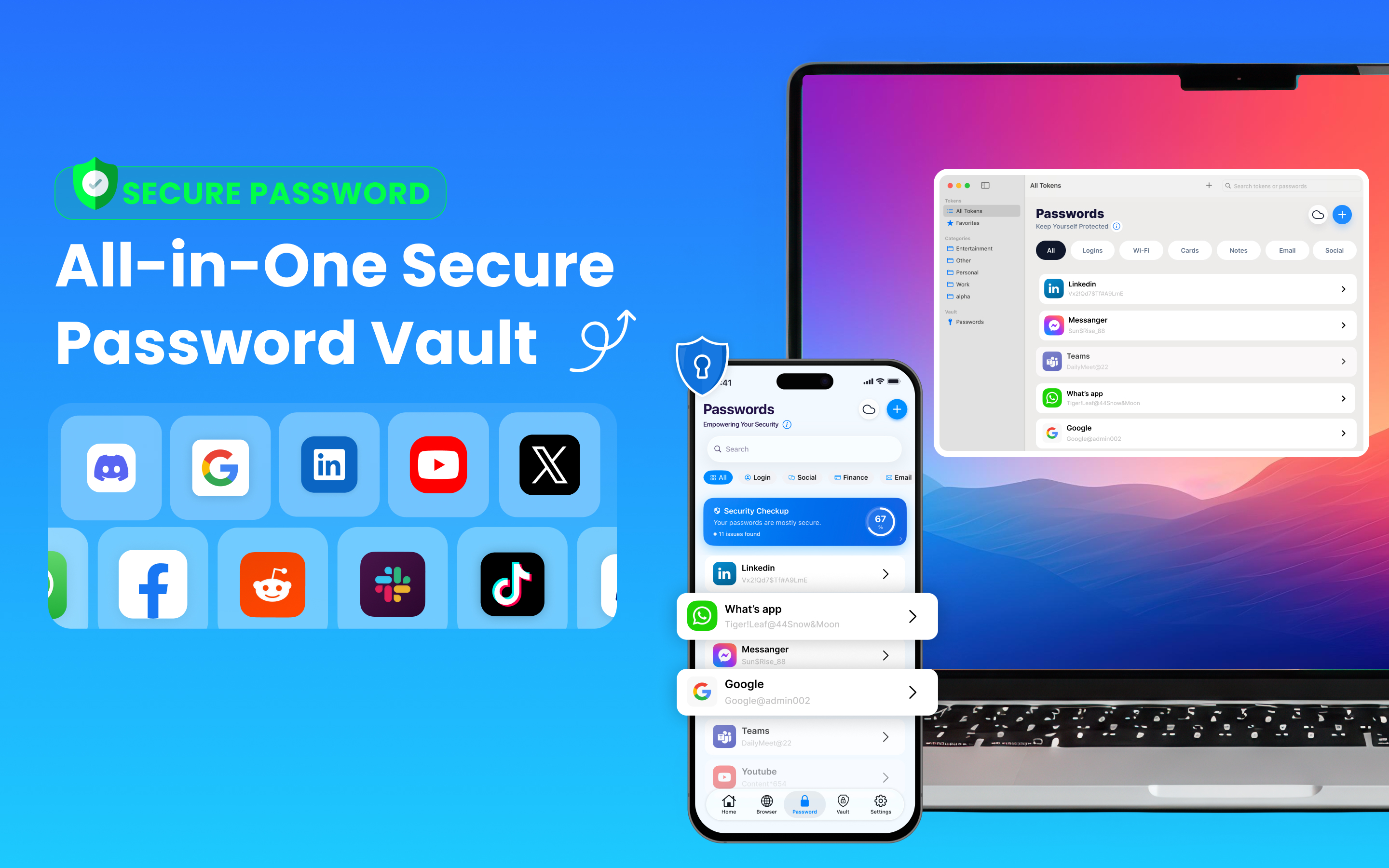 Authenticator: 2FA, Passwords