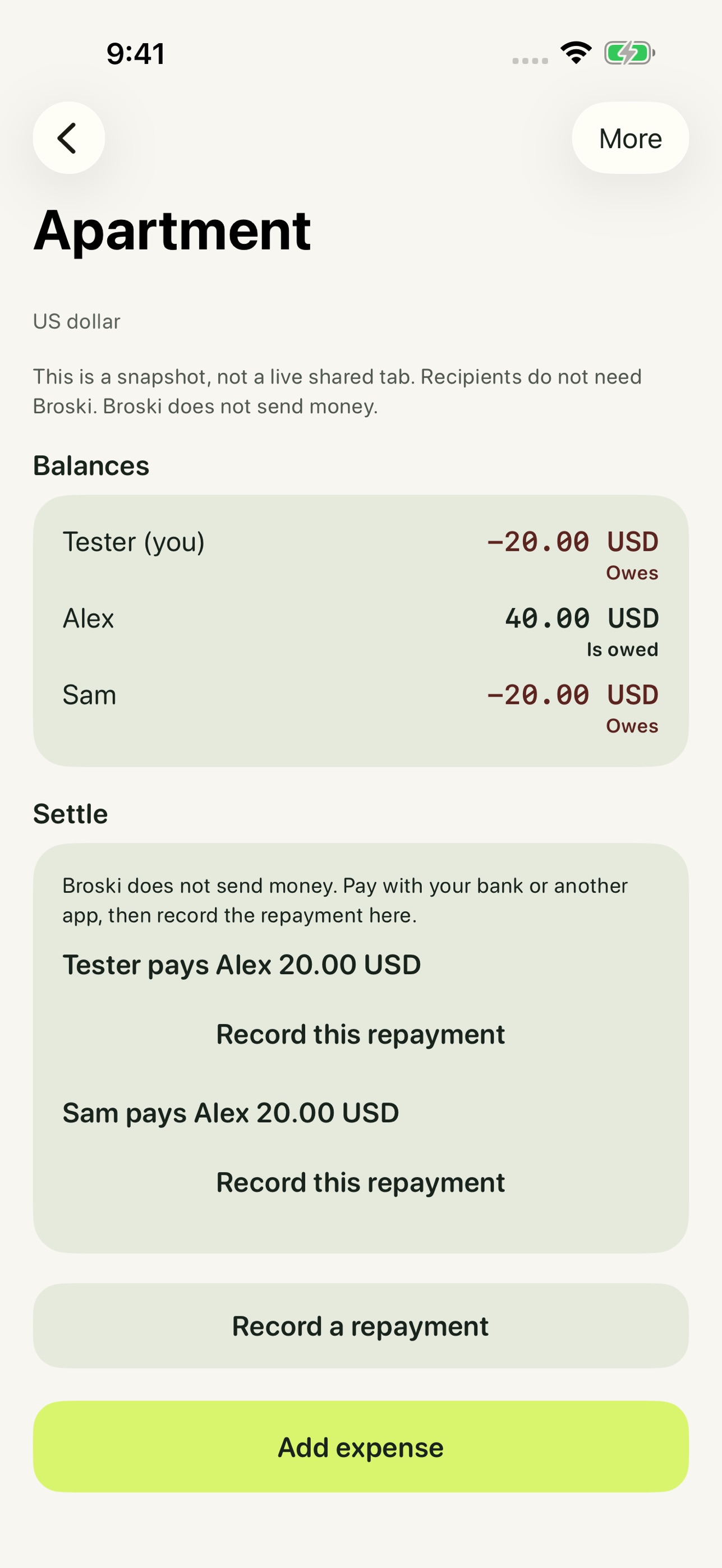 Screenshot 1 of Broski: Split Bills