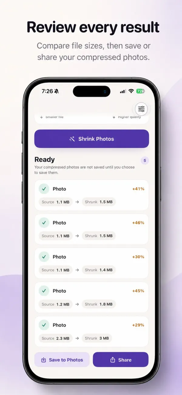Screenshot #3 pour Shrink Photo Size