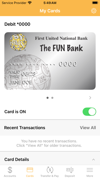 FUN Bank Mobile Banking Screenshot