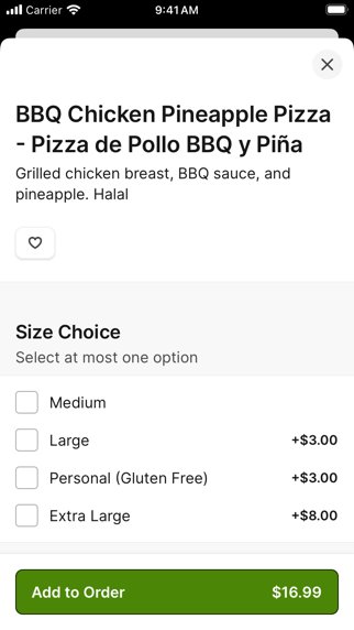 Del Baggio Pizzeria iPhone screenshot 3 - Food & Drink app