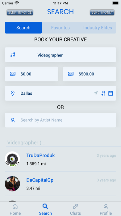 Artist Connect App Screenshot