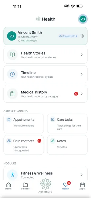 exora health screenshot 3