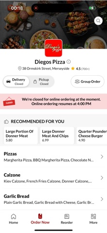 Diegos Pizza. Screenshot 2 of 4