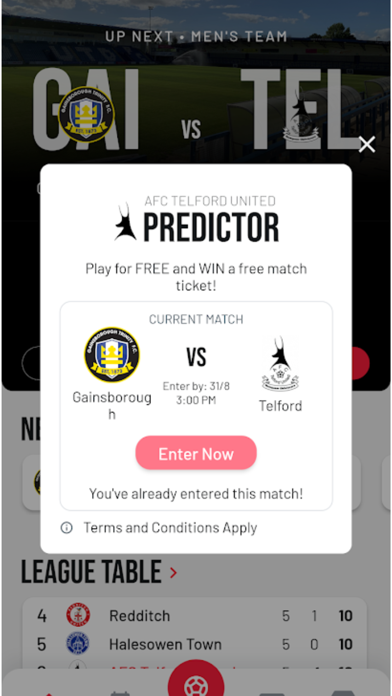 AFC Telford United - The App Screenshot