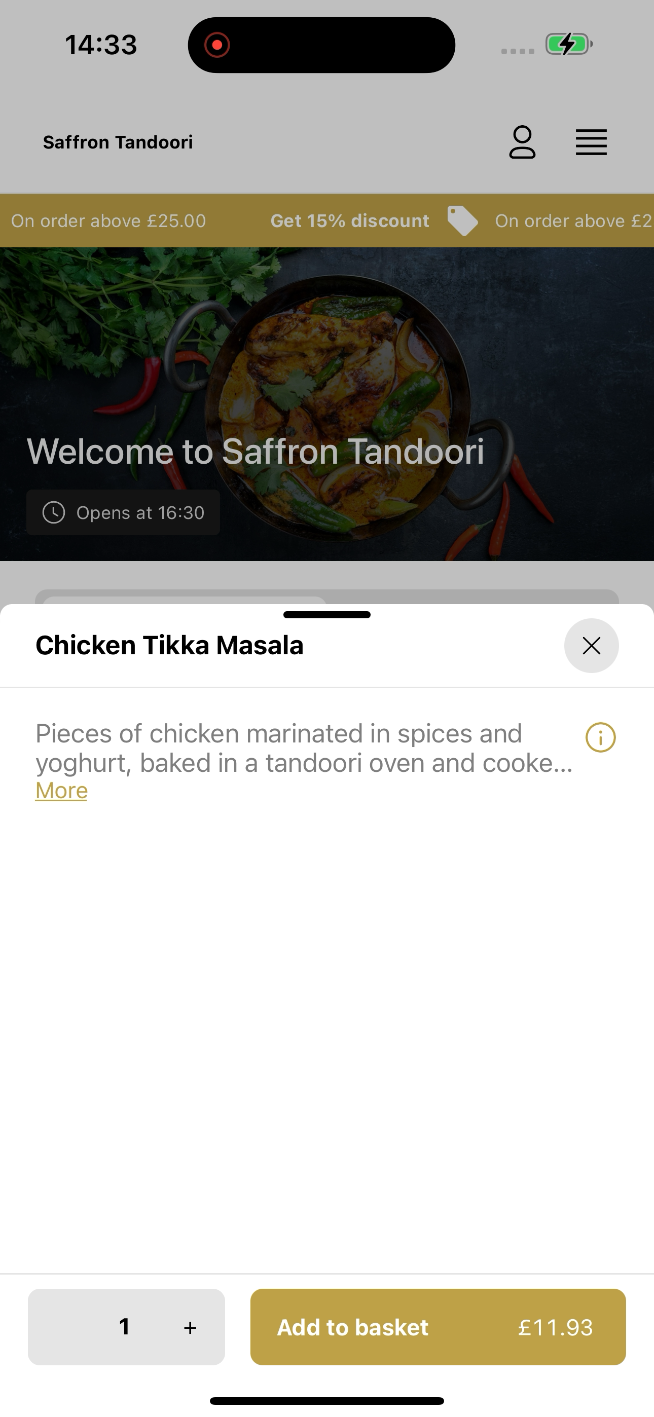 Saffron Tandoori UK screenshot 5