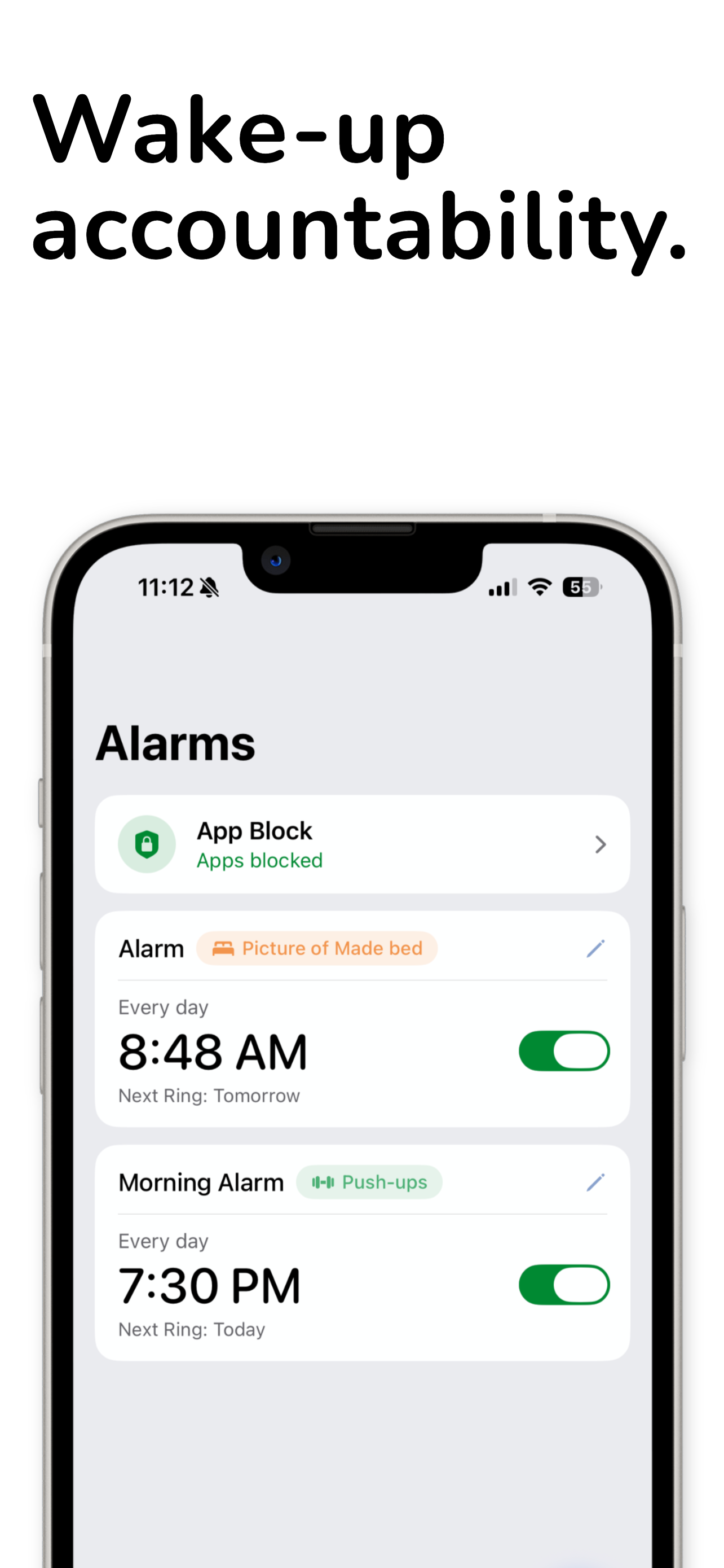PushClock - Loud Alarm Clock