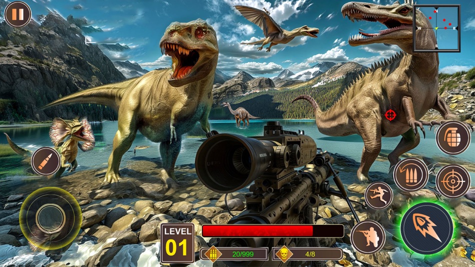 #2. Dino hunting simulator-Rampage (iOS) Podle: Basit Ali