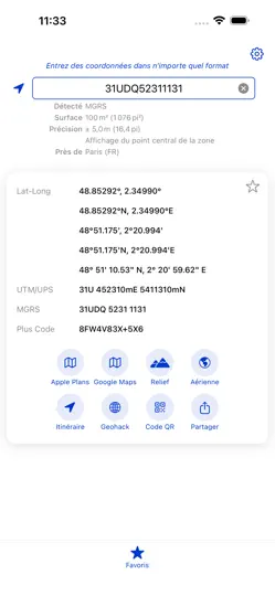 Capture d'écran de Geo : Convertir Coordonnées sur iPhone 2