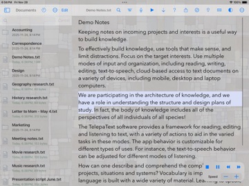 TelepaText - editor, speech iPad screenshot