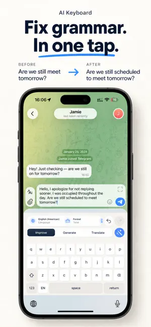 AI Keyboard: Rewrite & Grammar screenshot 3