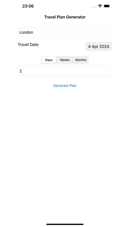Travel Plan Generator