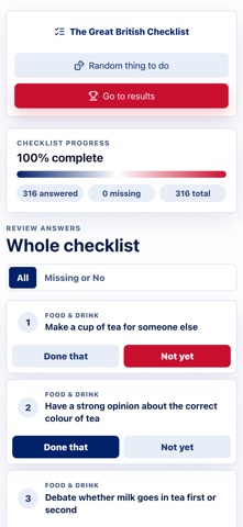 The Great British Checklist iPhone screenshot