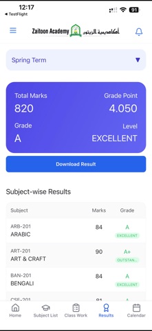 Zaitoon Academy Student Panel screenshot