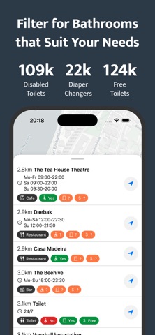 Toilet Finder & Bathroom Map iPhone screenshot