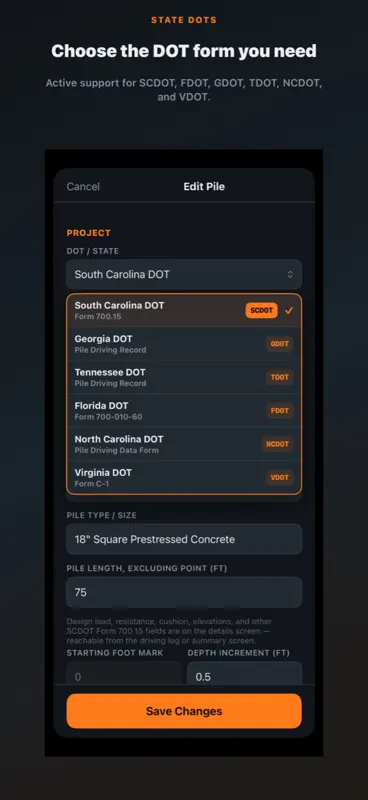 Pile Driving Log screenshot 1 of 7