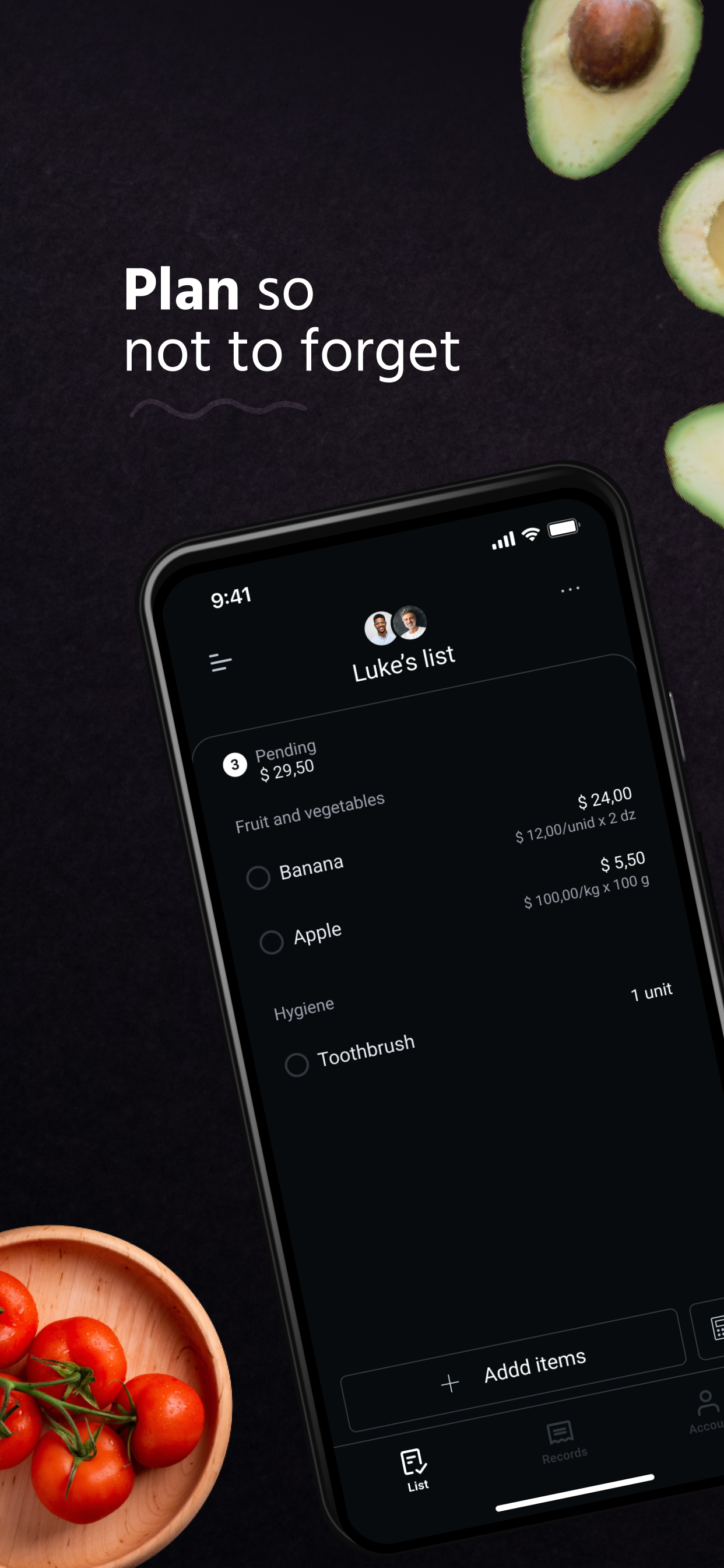 Coompras - Shopping list