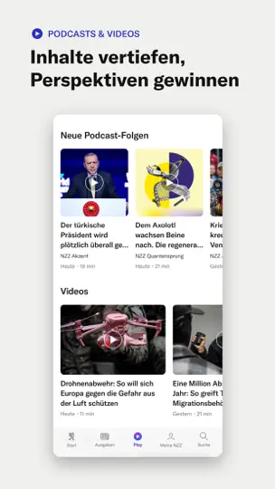 Screenshot von NZZ Nachrichten auf dem iPhone 6