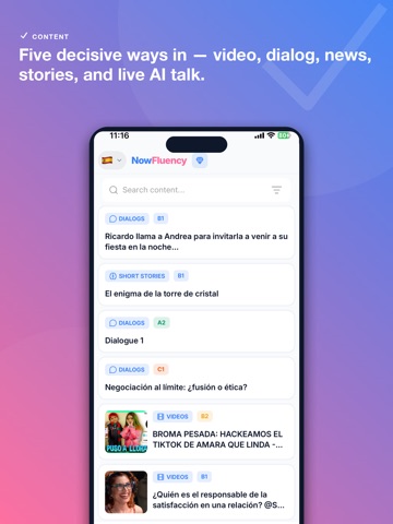 Speak Spanish - NowFluency iPad screenshot