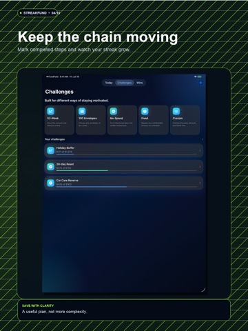 StreakFund: Savings Challenge iPad screenshot