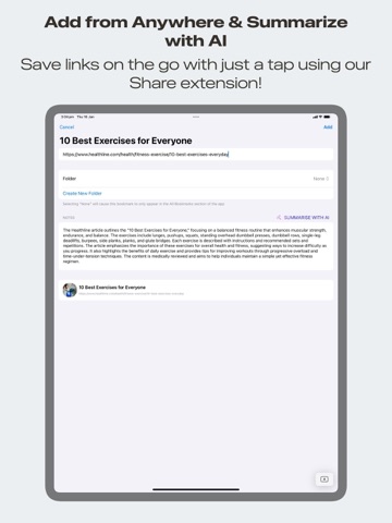 Bookmarks Safe iPad screenshot