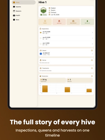 Hivey: Beekeeping Journal iPad screenshot