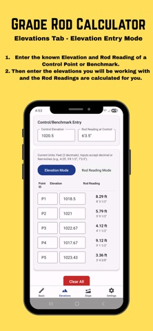 Grade Rod Calculator Screenshot 2 of 4