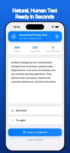Humanize AI: Text Rewriter screenshot 1