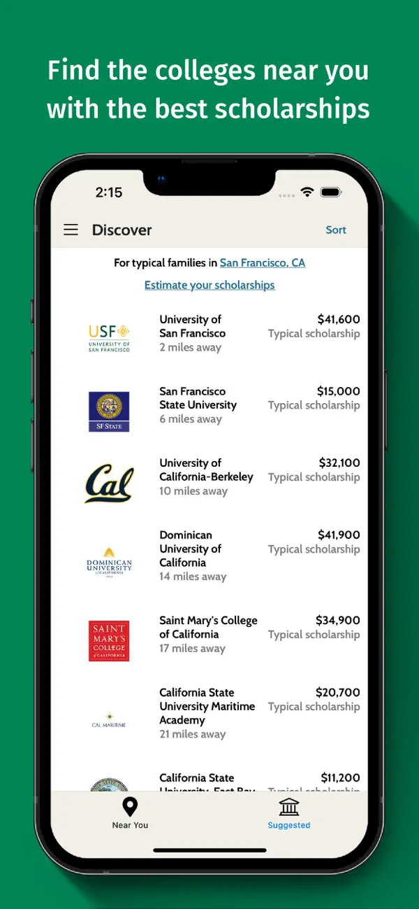 Screenshot #1 pour College Scholarship Calculator