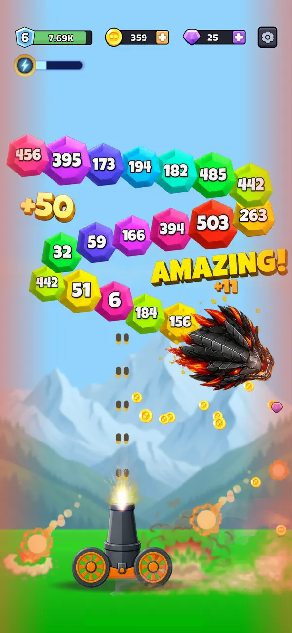 Screenshot #3 pour Number Blast: Cannon Shooter