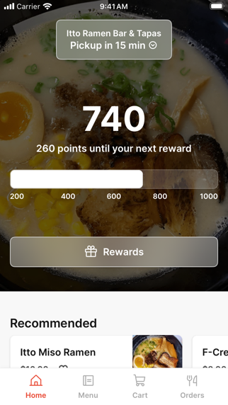 Itto Ramen Bar Tapas iPhone screenshot 1 - Food & Drink app
