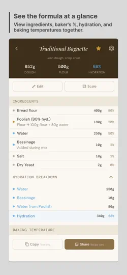 Скриншот Baker's Note: Bread Recipes на iPhone 2